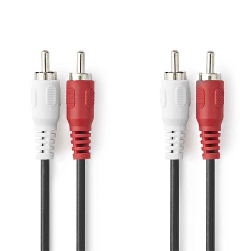 Stereo Audio Kabel 2x RCA Male naar 2x RCA Male - 3.0m