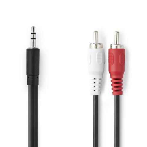 Stereo Audio Kabel 3.5 mm Male naar 2x RCA Male - 2.0m