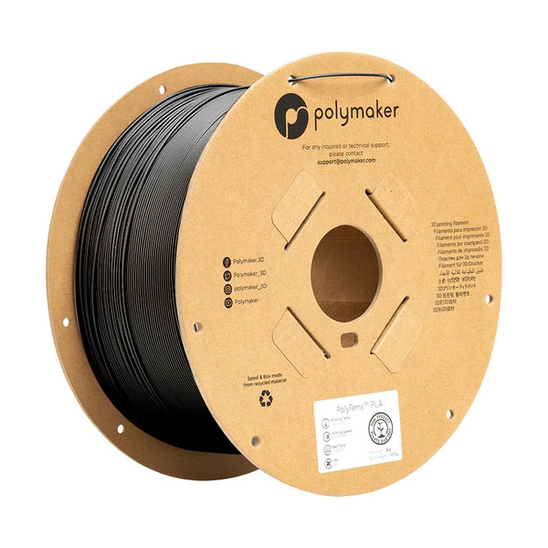 Polymaker Filament – PolyTerra PLA Charcoal Black – 1,75mm – 3KG