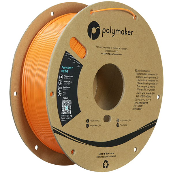 Polymaker Filament - PolyLite PETG Orange - 1.75mm - 1KG