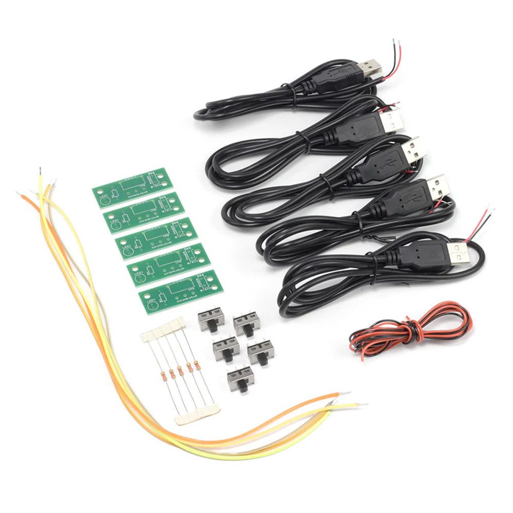Kitronik Flexibele LED Noodle Filament USB lamp kit - 5 stuks