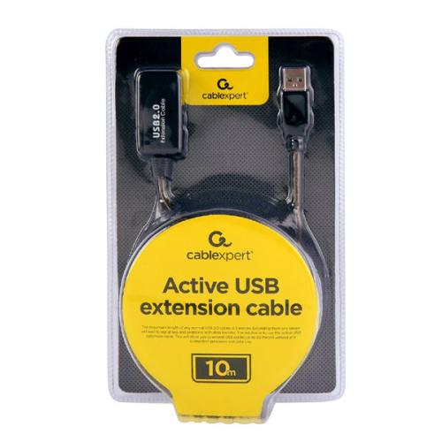 Actieve USB 2.0 verlengkabel 10 m zwart