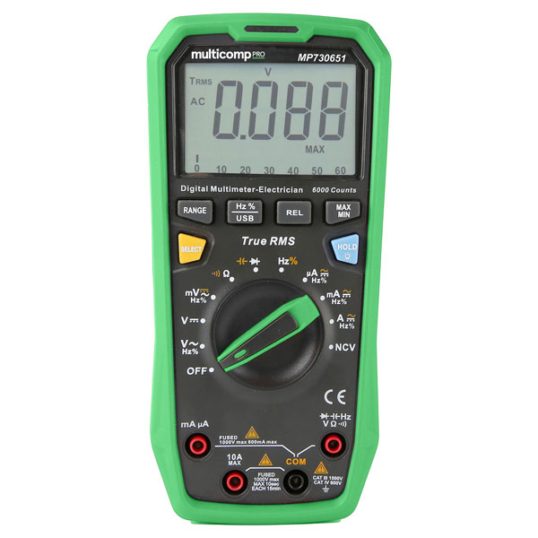 Digitale True RMS Multimeter – 1000V, 10A, NCV en 6000 Counts