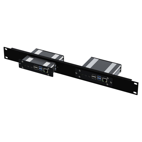 Rack Panel, Aluminium, 1U, 19" Extruded, Raspberry Pi4 - 2 Pi's