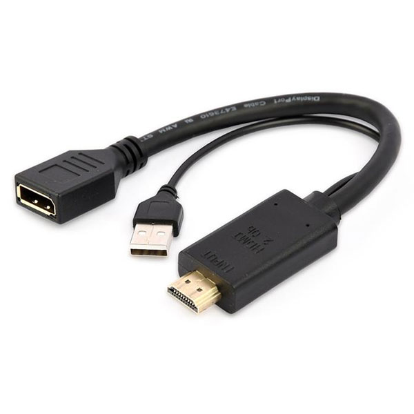 Aktiver 4K HDMI zu DisplayPort-Adapter, Schwarz