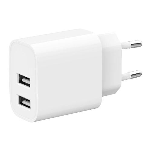 USB lader 2xA 2.1A wit