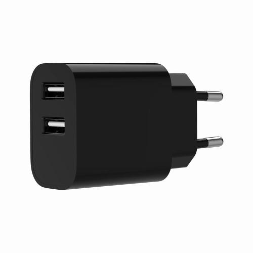 USB lader 2xA 2.1A zwart