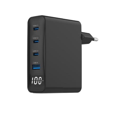 USB snellader 1xA, 3xC 100W Power Delivery zwart
