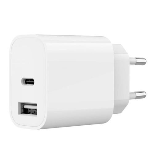 USB lader 1xA, 1xC 2.4A wit