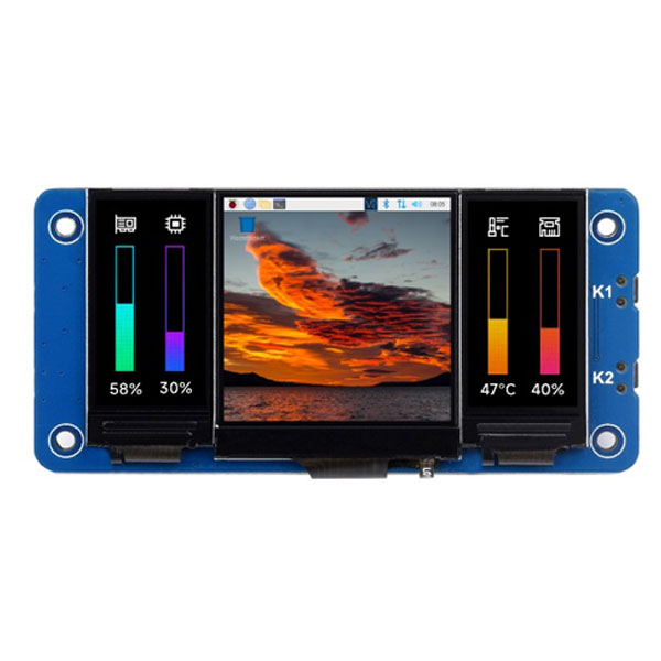 Triple LCD HAT Voor Raspberry Pi