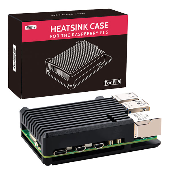 Heatsink Case Voor Raspberry Pi 5 - Zwart