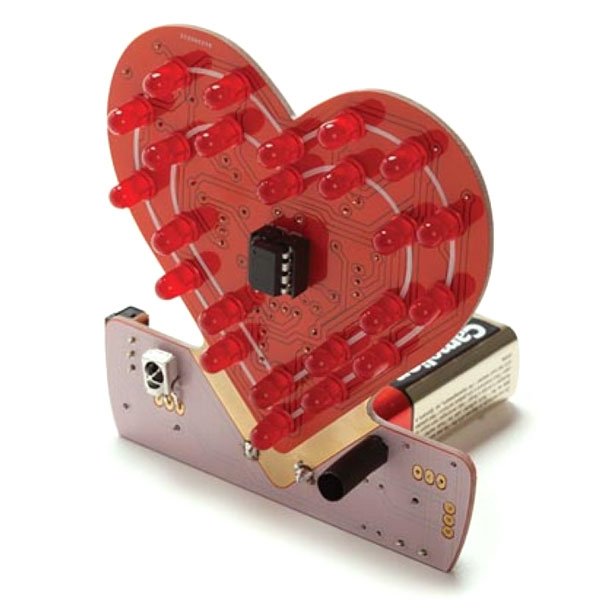 Flashing Heart Soldering Kit - 24 LEDs