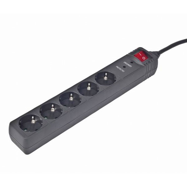Socket with protection - 5-way - 3m - Black