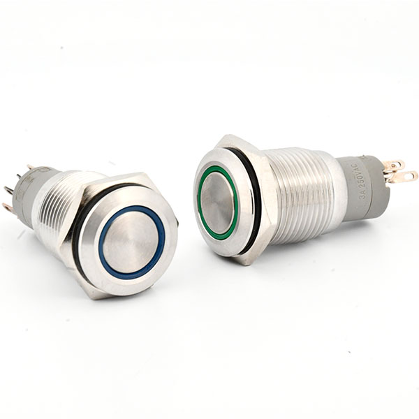 Self-Lock Metalen Drukknop - 16 mm (led-geel)