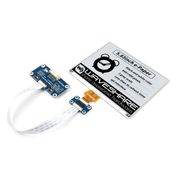 5.83 inch E-Paper display 648×480 HAT - Black - White