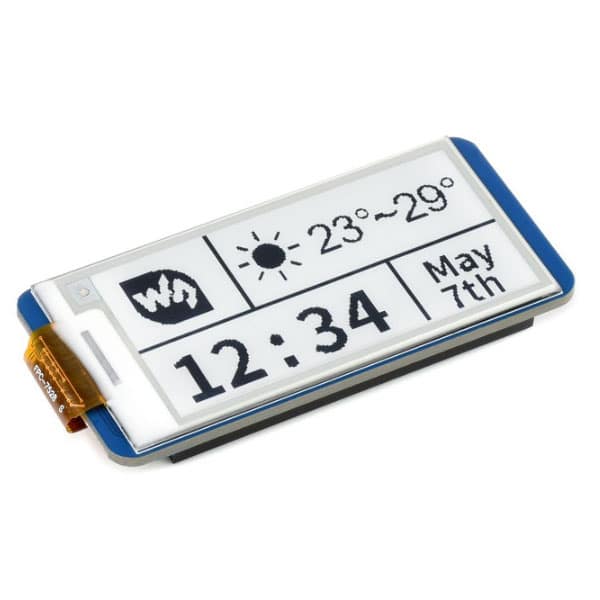2,13 inch E-Paper display HAT voor Raspberry Pi Pico - Zwart - Wit