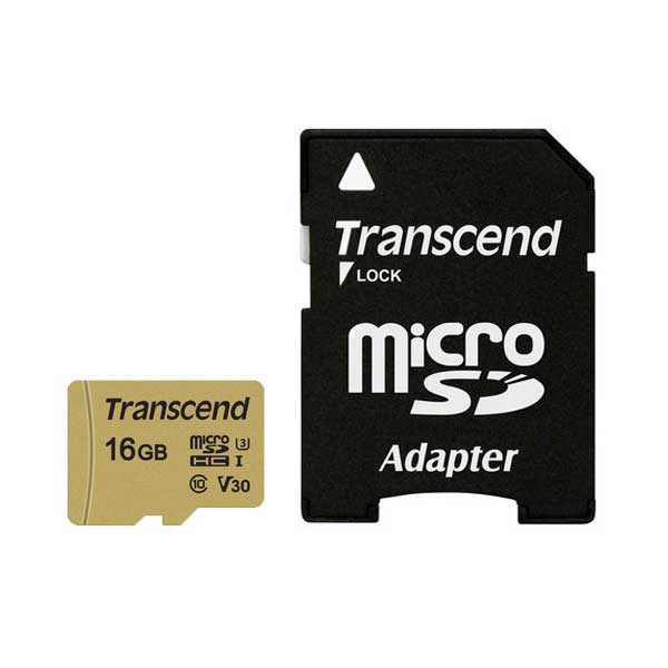 Transcend 500S 16 GB microSD UHS-I U3 V30 Speicherkarte