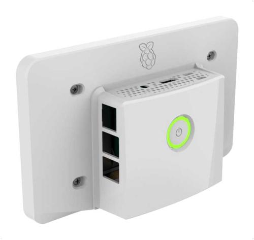 Raspberry Pi 4 behuizing 7 inch touchscreen Wit + Power Button