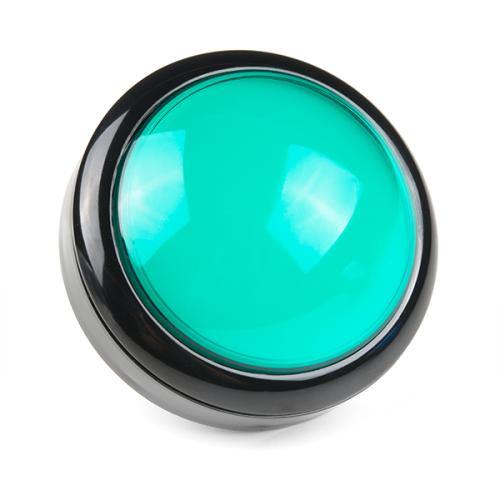 Grote Arcade knop met LED - 100mm Groen