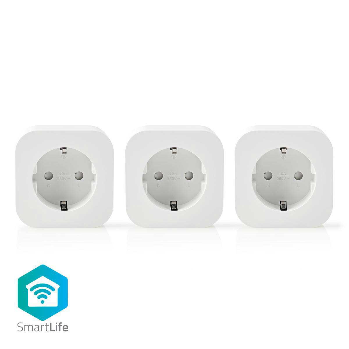 Wi-Fi slimme Stekker | Schuko Type-F | 10 A | 3-Pack