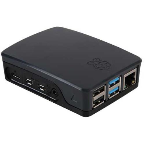 Originele Raspberry Pi foundation 4B behuizing zwart-grijs