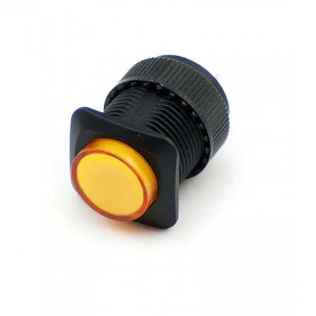 16mm Illuminated Push Button - Yellow