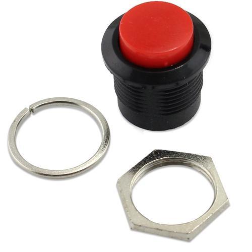 16mm Panel Mount puls push button - Rood