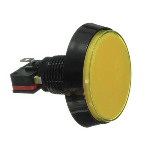 Grote Arcade knop met LED - 60mm Geel