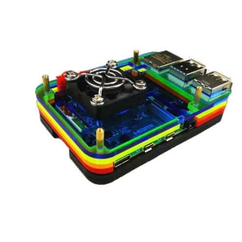 Raspberry Pi 4 behuizing voor fan of display - Regenboog