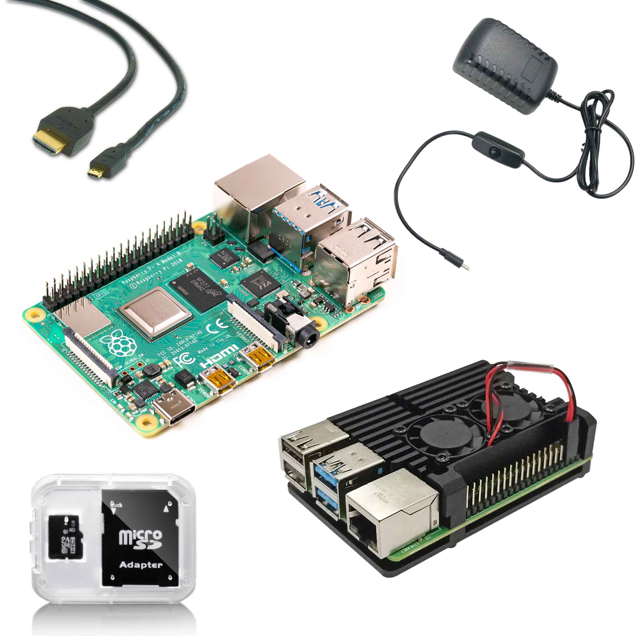 Raspberry Pi 4B 4GB Starter Kit with Heatsink case + Fan