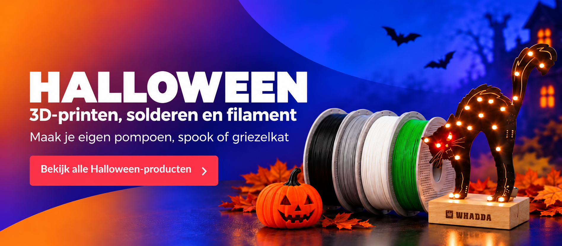 Ontdek Halloween filament, soldeerkits en maker-projecten